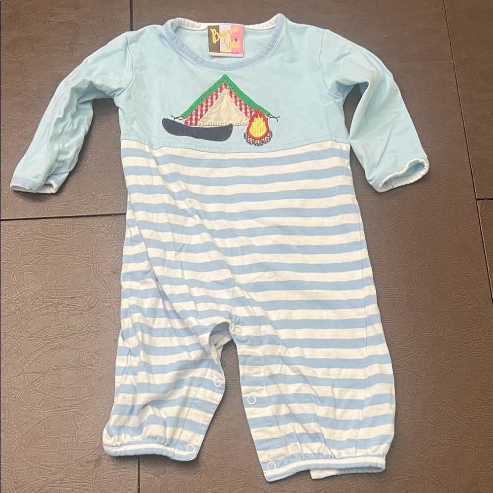 Light Blue Striped Kids Footie by Baby Gap